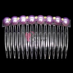 Pieptene din plastic BT027AA Transparent pentru par cu perlute Mov